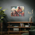 Genghis Khan on Horseback – Original Oil Painting, Mongol Warrior Art